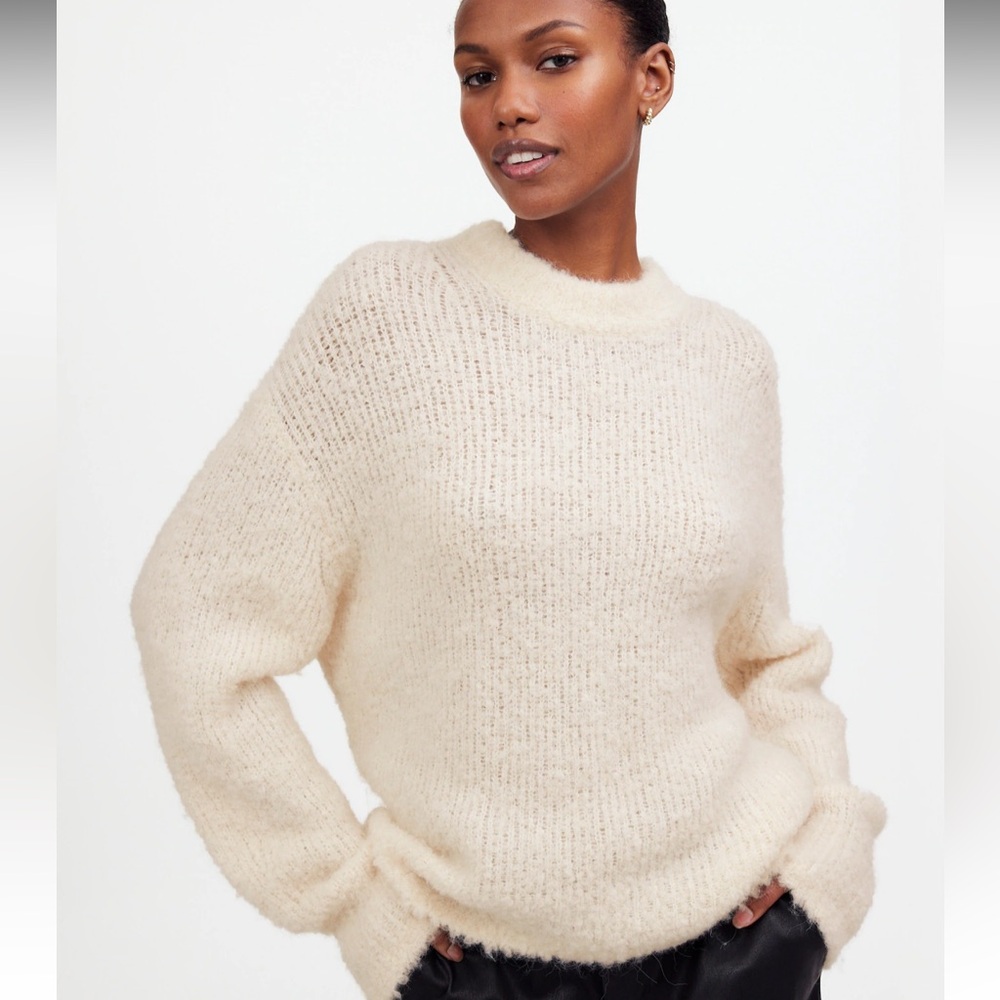 Madewell Wool-Alpaca Blend Bouclé-Knit Oversized Sweater